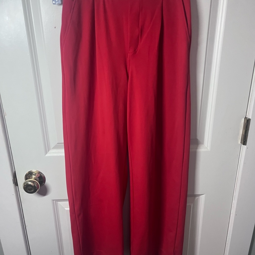 XS Vibrant Red Wide Leg Trousers